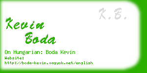 kevin boda business card